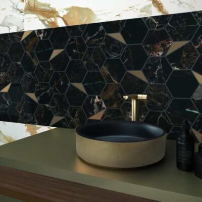 lavabo glam black and gold