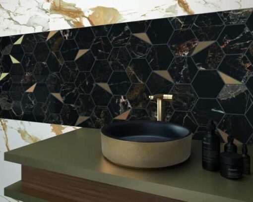 lavabo glam black and gold