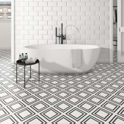 faïence metro white matt 75x15 cm