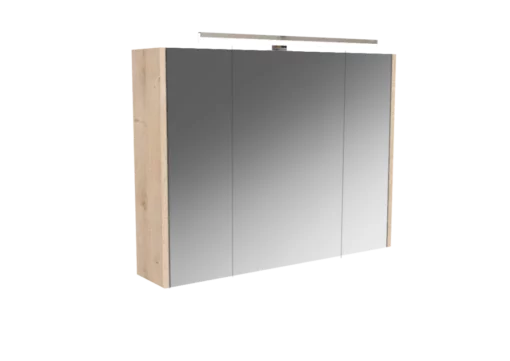 Armoire Courtoisie L80 chene vanille spot LED Paname L60 Chrome brillant