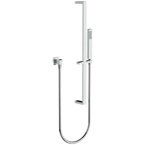 Sortie de douche flexible design et douchette laiton sur rail Horus