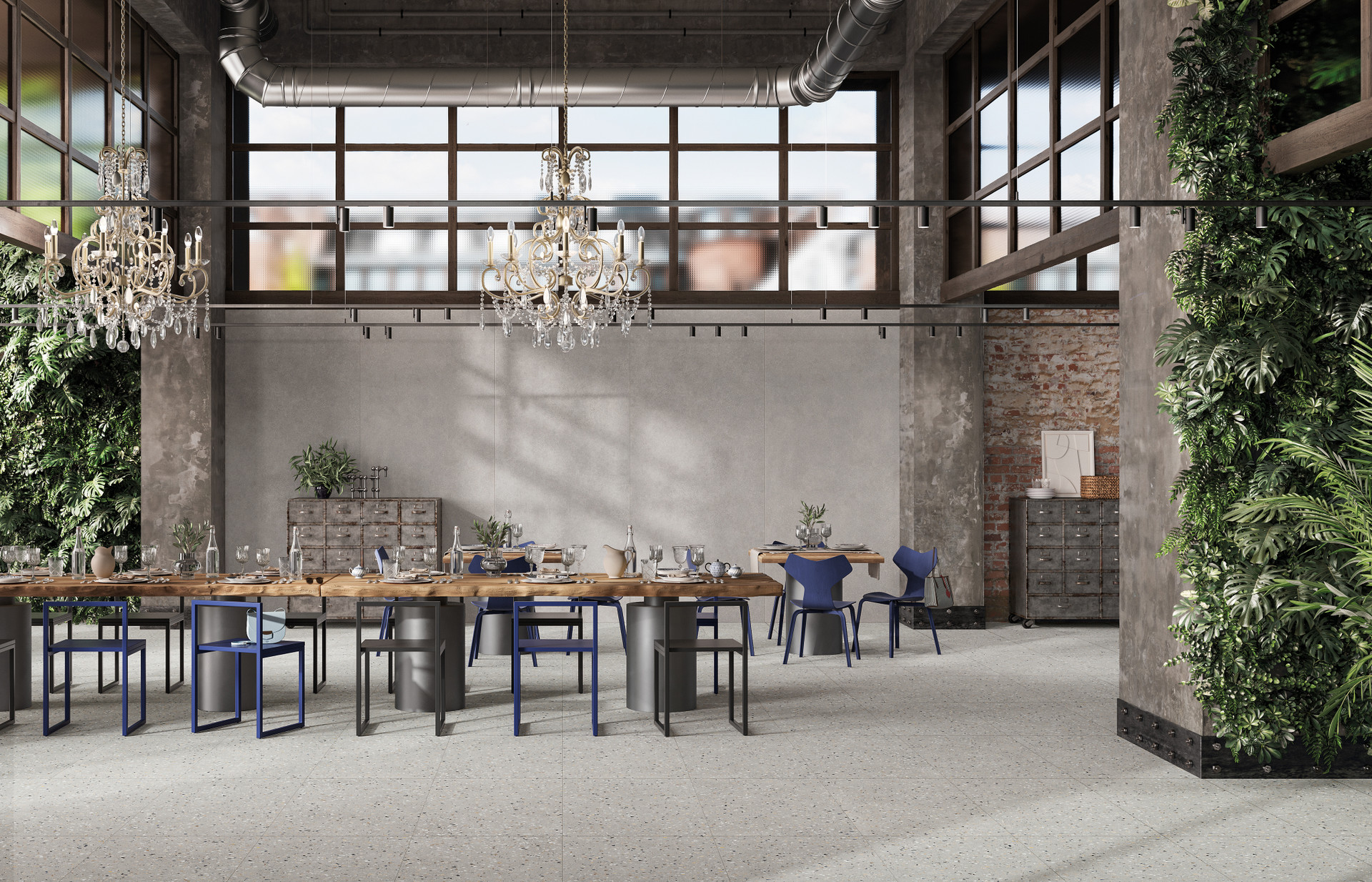 ReConcrete RO14 Terrazzo Artic 60x60 Restaurant