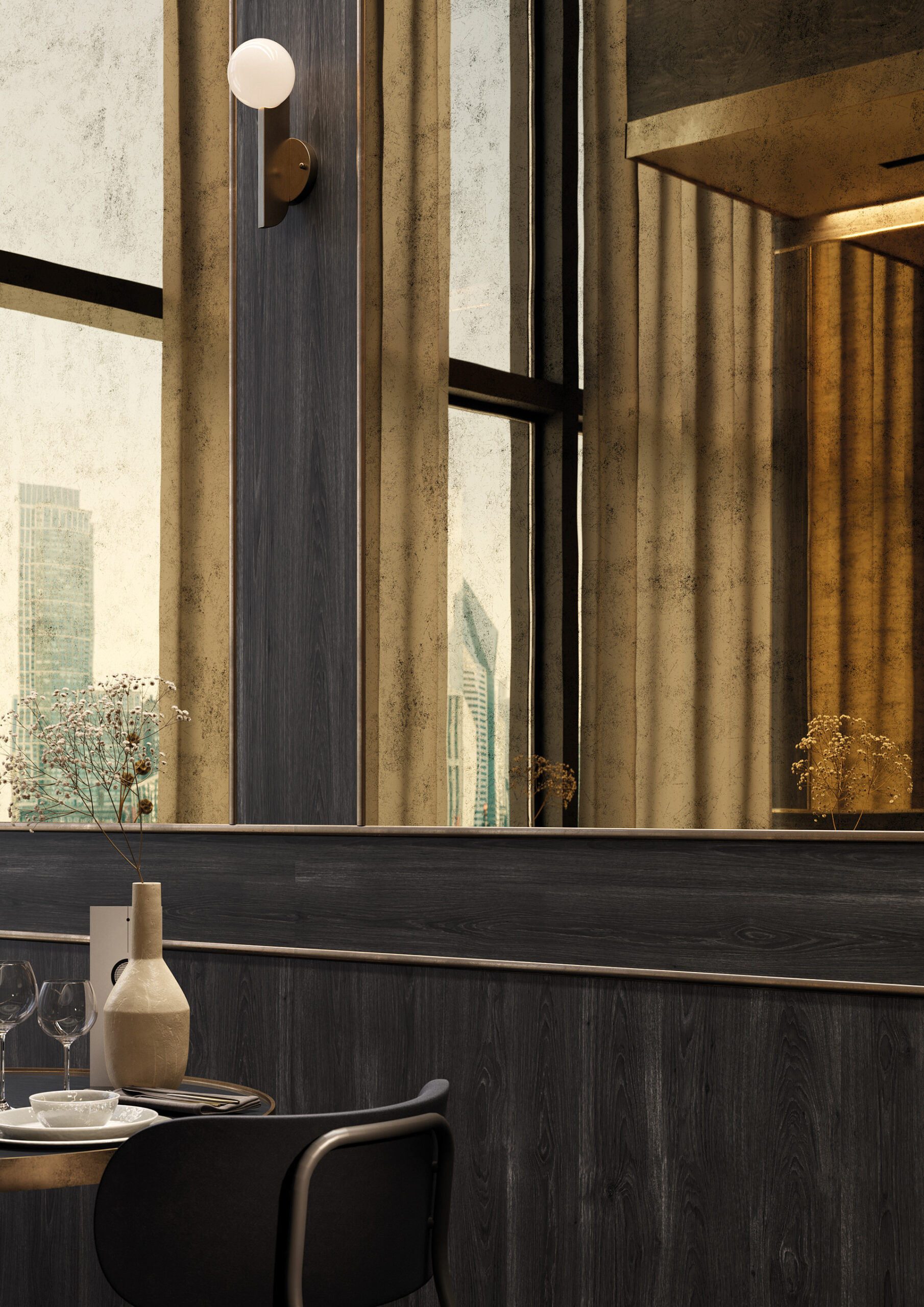 Emporio 225 miroir Gold 120x278