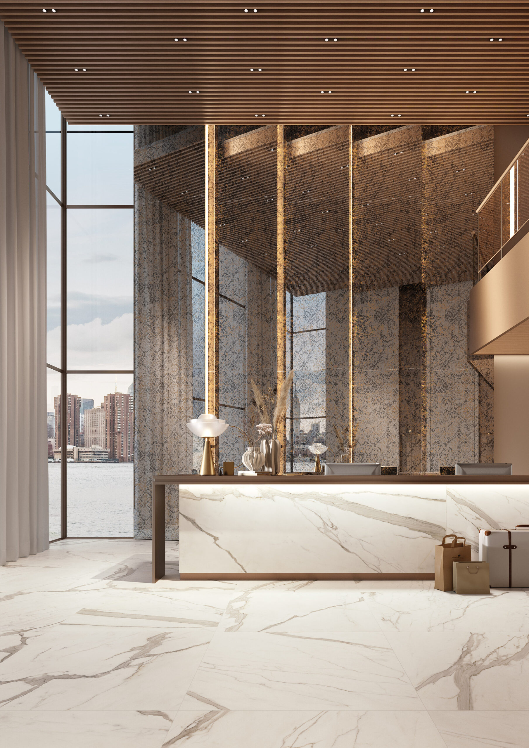 Emporio 225 Miroir Jacquard 120x278 Hall Lobby